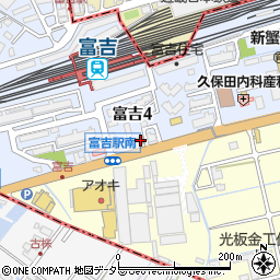 蟹江富吉郵便局周辺の地図