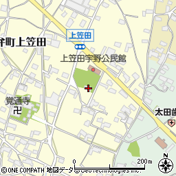 三重県いなべ市員弁町上笠田1709周辺の地図