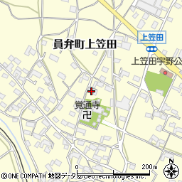 三重県いなべ市員弁町上笠田1974周辺の地図