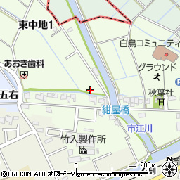 愛知県弥富市東中地周辺の地図