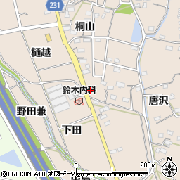 愛知県みよし市黒笹町桐山204-1周辺の地図