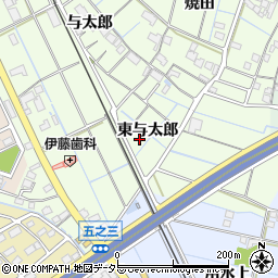 愛知県弥富市五之三町東与太郎周辺の地図