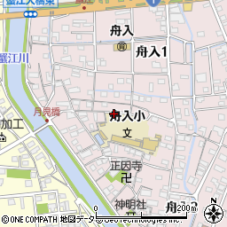 愛知県海部郡蟹江町舟入周辺の地図