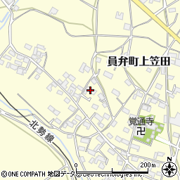 三重県いなべ市員弁町上笠田2080周辺の地図