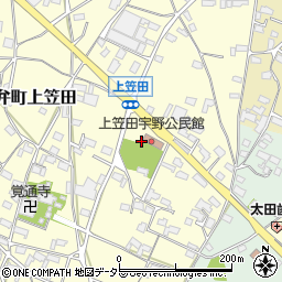 三重県いなべ市員弁町上笠田1708周辺の地図