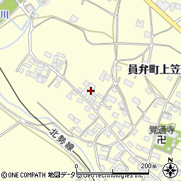 三重県いなべ市員弁町上笠田2190周辺の地図