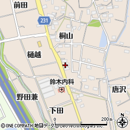 愛知県みよし市黒笹町桐山184-1周辺の地図