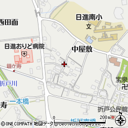 愛知県日進市折戸町（中屋敷）周辺の地図