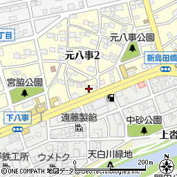 愛知県名古屋市天白区元八事2丁目105周辺の地図