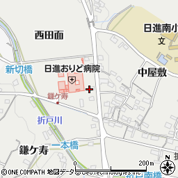 愛知県日進市折戸町西田面周辺の地図