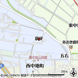 愛知県弥富市西中地町（新平）周辺の地図