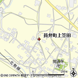 三重県いなべ市員弁町上笠田2077周辺の地図