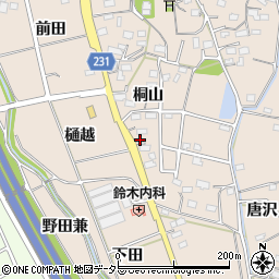 愛知県みよし市黒笹町桐山183周辺の地図