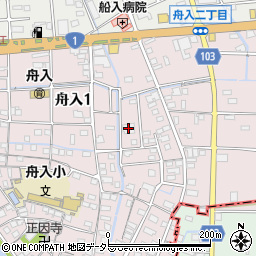 蟹江町役場　舟入児童館周辺の地図