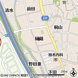 愛知県みよし市黒笹町樋越周辺の地図