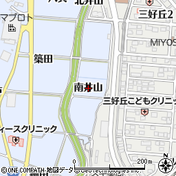 愛知県みよし市福谷町（南井山）周辺の地図