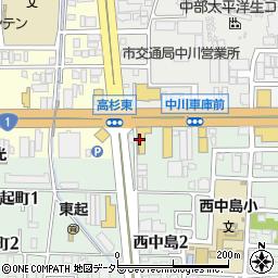 愛知日産自動車中島店周辺の地図