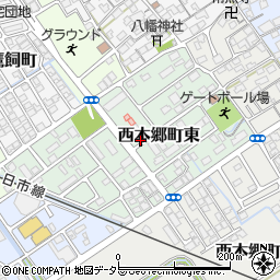 滋賀県近江八幡市西本郷町東周辺の地図