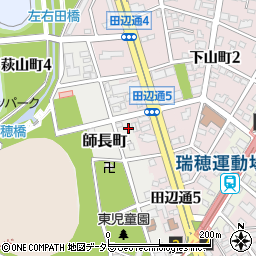 愛知県名古屋市瑞穂区師長町周辺の地図