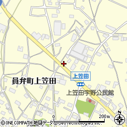 三重県いなべ市員弁町上笠田2648周辺の地図