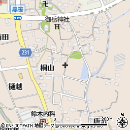 愛知県みよし市黒笹町桐山146-3周辺の地図
