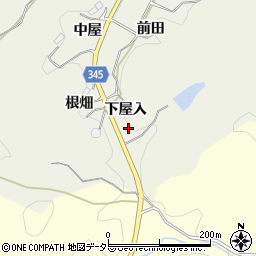 愛知県豊田市成合町（下屋入）周辺の地図