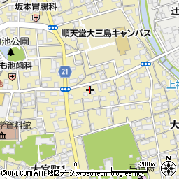静岡県三島市大宮町周辺の地図