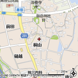 愛知県みよし市黒笹町桐山161-2周辺の地図