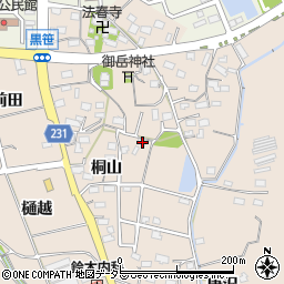 愛知県みよし市黒笹町桐山148-1周辺の地図