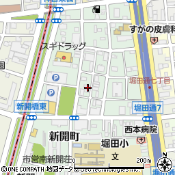 愛知県名古屋市瑞穂区新開町周辺の地図