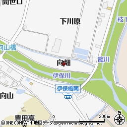 愛知県豊田市伊保町（向畑）周辺の地図