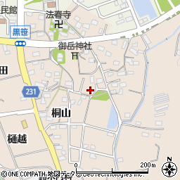 愛知県みよし市黒笹町桐山167-1周辺の地図