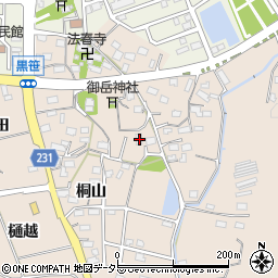 愛知県みよし市黒笹町桐山167-4周辺の地図