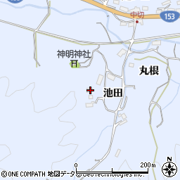 愛知県豊田市中切町池田周辺の地図