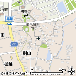 愛知県みよし市黒笹町桐山167-8周辺の地図