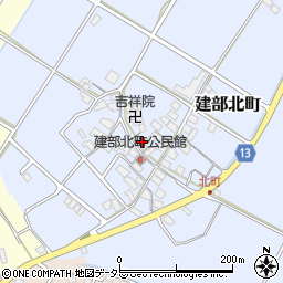 滋賀県東近江市建部北町周辺の地図