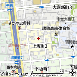 愛知県名古屋市瑞穂区上坂町周辺の地図