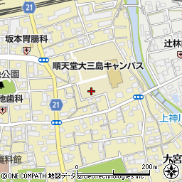静岡県三島市大宮町3丁目周辺の地図