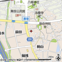 愛知県みよし市黒笹町桐山173周辺の地図
