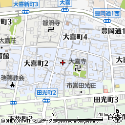 愛知県名古屋市瑞穂区大喜町周辺の地図