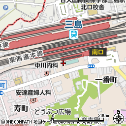 タイムズ東急三島駅前ビル駐車場周辺の地図