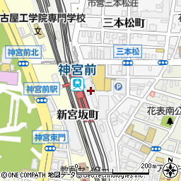 名古屋鉄道株式会社　神宮前駅周辺の地図