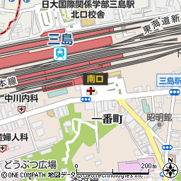 三島駅南口周辺の地図