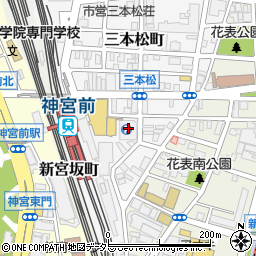 名鉄協商神宮前駅東街区立体駐車場周辺の地図