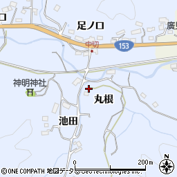 愛知県豊田市中切町丸根周辺の地図
