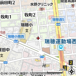 愛知県名古屋市瑞穂区牧町3丁目32周辺の地図