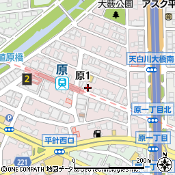 原駅東パーキング周辺の地図
