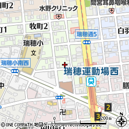 愛知県名古屋市瑞穂区牧町3丁目周辺の地図