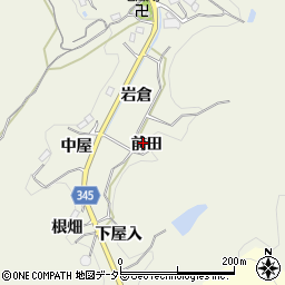 愛知県豊田市成合町前田周辺の地図