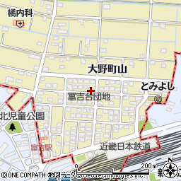 愛知県愛西市大野町山周辺の地図